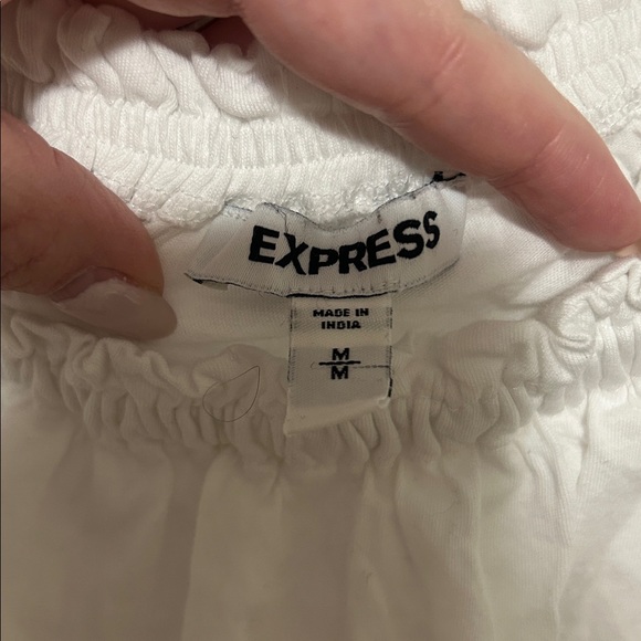 Express White Lace Trimmed Ruffle Top - Picture 2 of 3